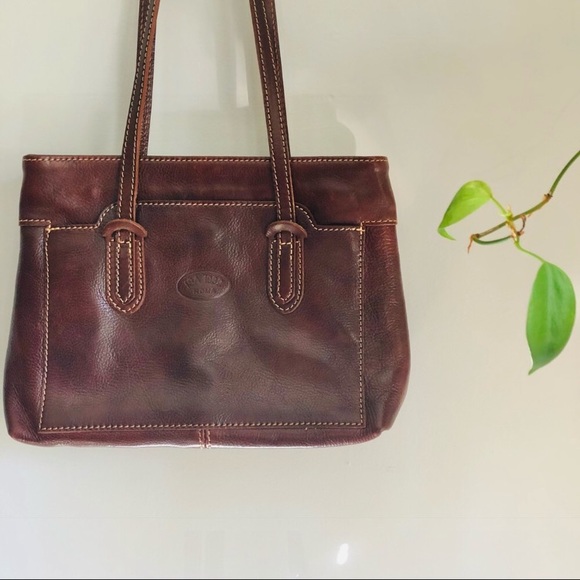 Isa 1982 Roma Medium Size Genuine Leather Handbag Made in Italy Purse Tote - Picture 2 of 12